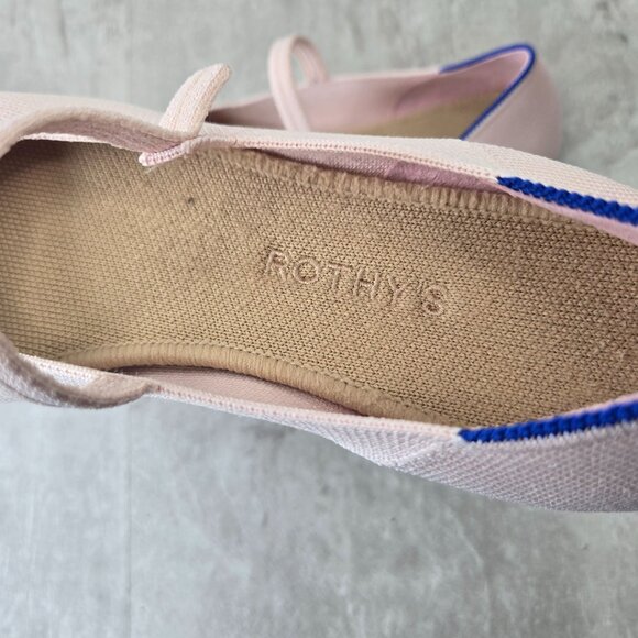 Rothy's Mary Jane Square Toe Ballet Flats Size 11 Baby Pink Knit Ballerina Shoes - Picture 11 of 12